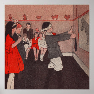 Affiches Épingler la queue Âne Vintage Enfants