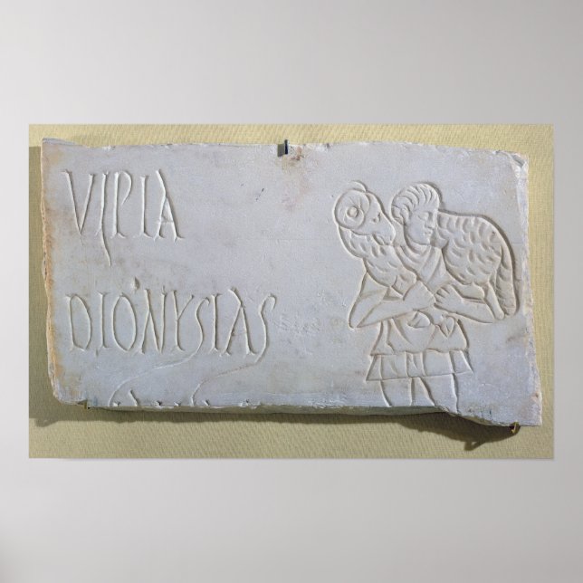 Affiches Epitaph avec un soulagement du Bon Pasteur (Devant)