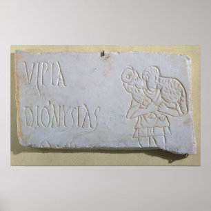 Affiches Épitaphe avec un soulagement du bon berger