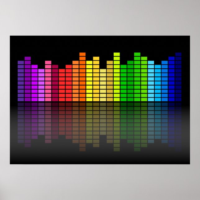 Affiches Equalizer de musique colorée (Devant)