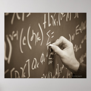Affiches Équations de maths d'impression d'homme sur un