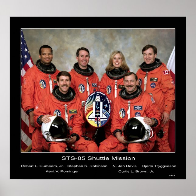 Affiches Équipage de la mission de navette STS-85... (Devant)