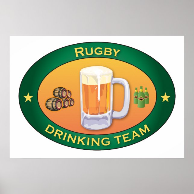 Affiches Équipe de buveurs de rugby (Devant)