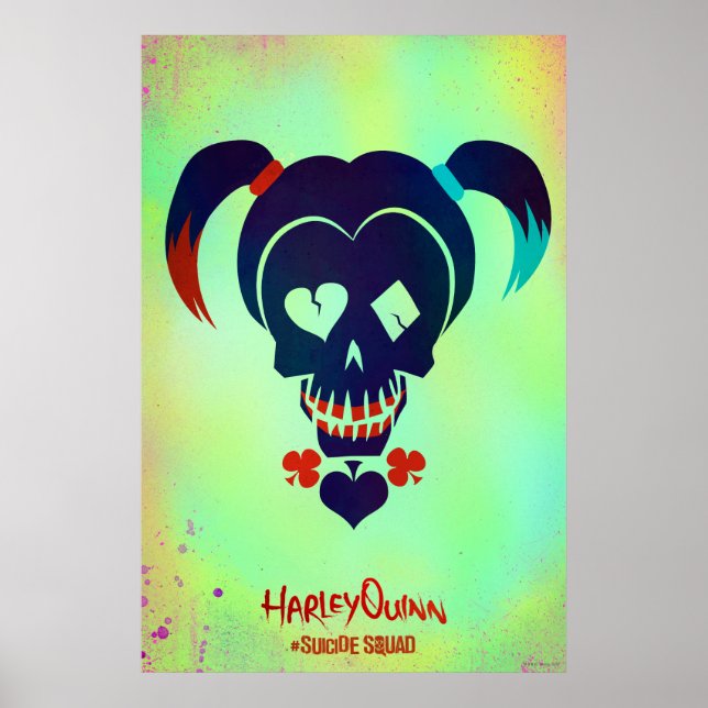 Affiches Équipe de suicide | Harley Quinn Head Icon (Devant)