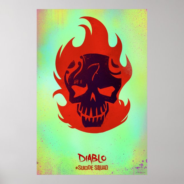Affiches Équipe de suicide | Icône Diablo Head (Devant)