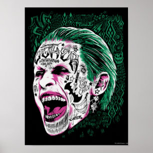 Affiches Équipe de suicide   Rire Joker Head Sketch