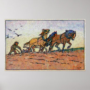 Affiches Équipe vintage de charrue