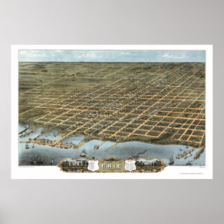 Affiches Erie, PA Panoramic Map - 1870