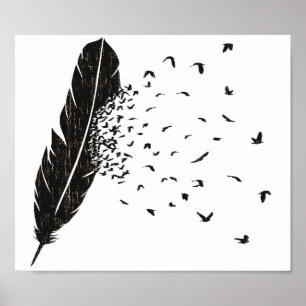 Affiches Éruption d'oiseaux d'une plume