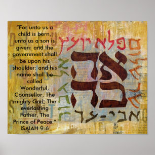 Affiches Ésaïe 9: 6 : "Pour nous, un enfant naît, pour...