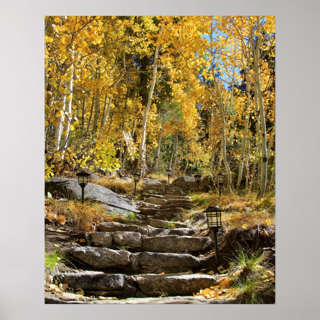 Affiches "Escalier à l'automne", Aspen trempé, Portrait (Devant)