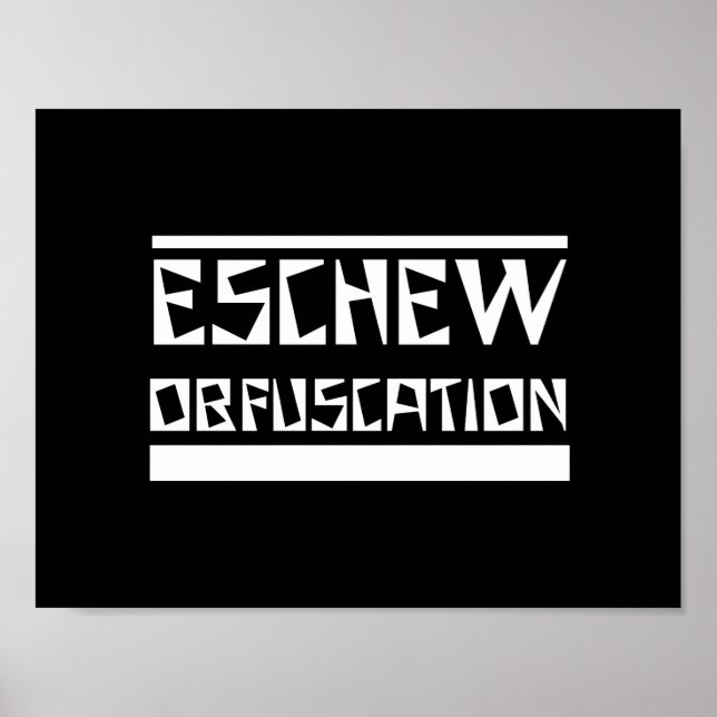 Affiches Eschew Obfusication (Devant)