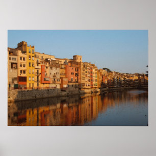 Affiches Espagne. Catalogne. Gérone. Maisons sur l'Onyar