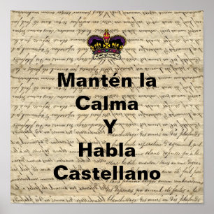 Affiches Espagnol amusant garder calme
