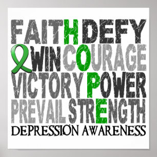 Affiches Espérer la dépression du collage des mots