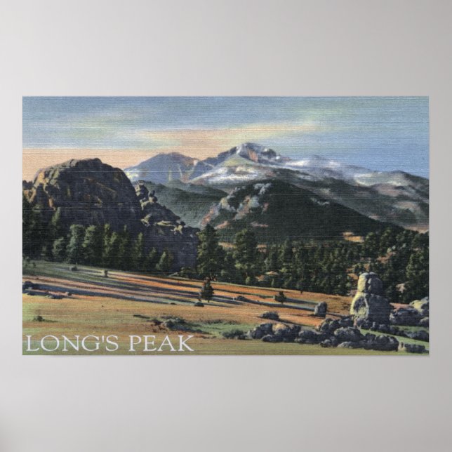 Affiches Estes Park, Colorado - Longs Peak View (Devant)