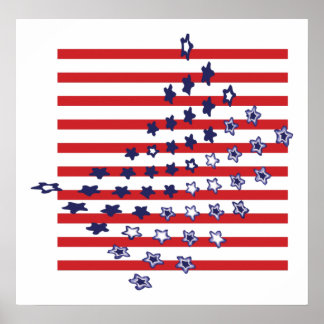 Affiches et imprimés du drapeau américain Abstrait