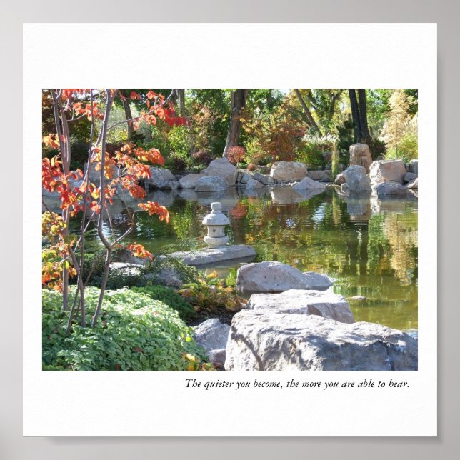 Affiches Étang Jardin Japonais - Le Calme Que Vous Devenez. (Devant)