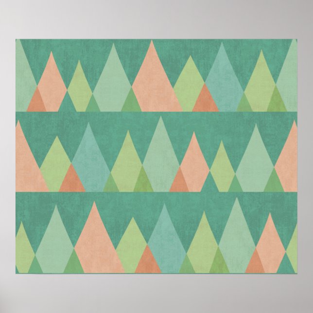 Affiches Étape Geo Sud-Ouest | Motif triangle Turquoise (Devant)