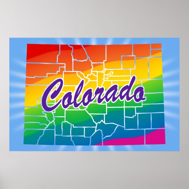 Affiches État Arc En Ciel Du Colorado (Devant)