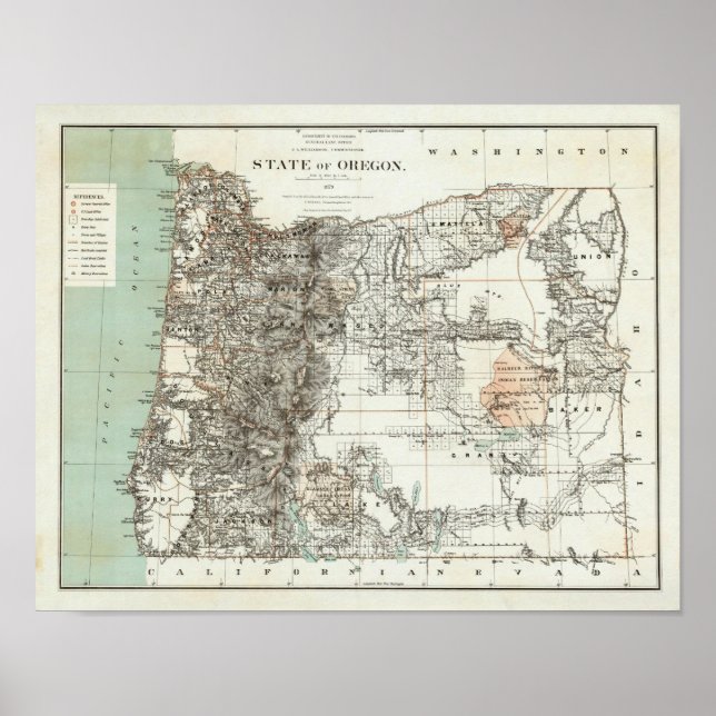 Affiches État De L'Oregon (Devant)