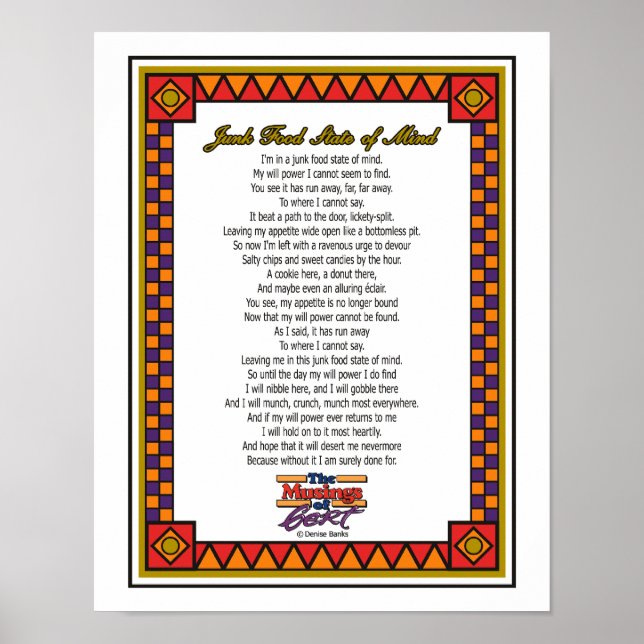 Affiches État d'esprit des aliments indésirables (Devant)