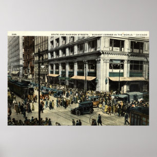 Affiches État et Madison Sts., Chicago IL, cru 1922