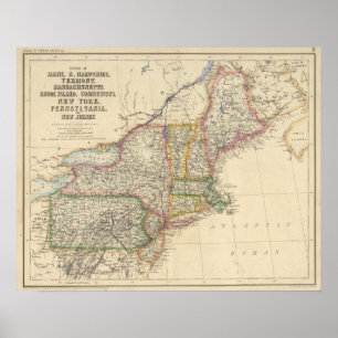 Affiches États du Maine, New Hampshire, Vermont