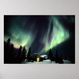 Affiches États-Unis, Alaska, Chena Hot Springs. Aurore