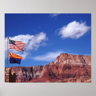 Affiches États-Unis, Arizona, Tow flags dans Grand Canyon N