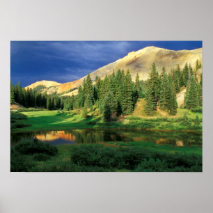 Affiches États-Unis, Colorado. Red Mountain au coucher du s