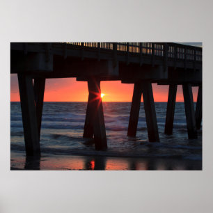 Affiches États-Unis, Géorgie, île de Tybee, jetée de Tybee