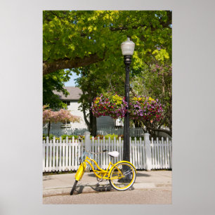 Affiches États-Unis, Michigan, Mackinac Island. Vélo jaune