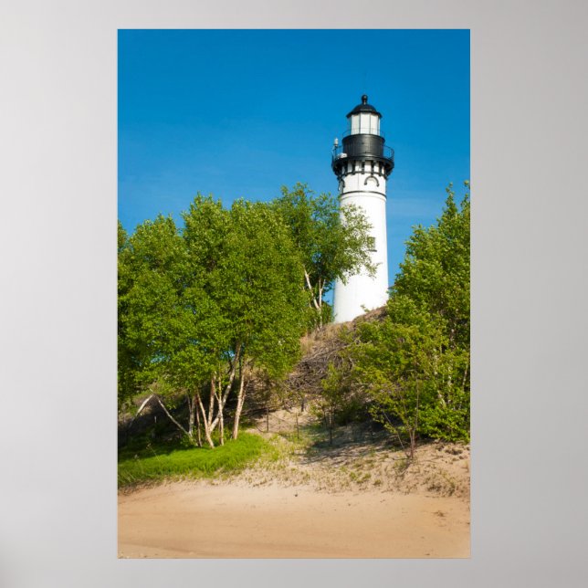 Affiches États-Unis, Michigan. Phare d'Au Sable sur le lac (Devant)