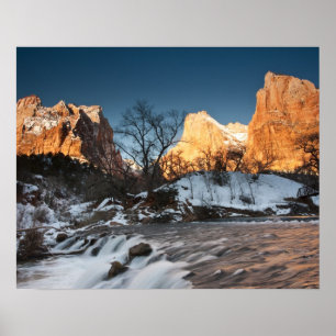 Affiches États-Unis, Utah, parc national de Zion. Lever de