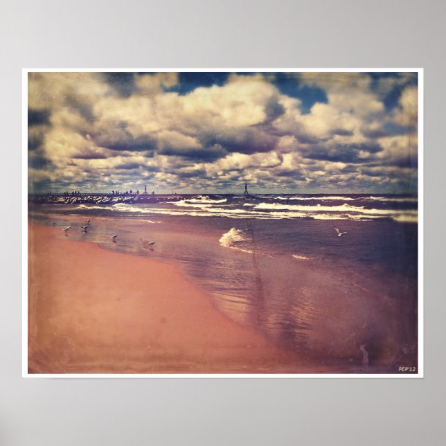 Affiches Été du lac Michigan (Devant)