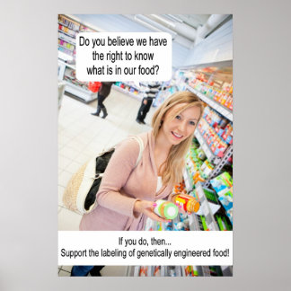 Affiches Étiquetage des aliments génétiquement modifiés !