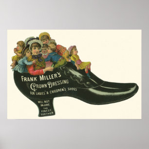 Affiches Étiquette de produit vintage, cirage pour chaussur