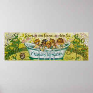Affiches Étiquette de savon de DES Gentils Bebes de Savon