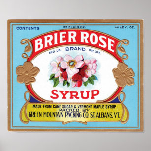Affiches Étiquette de sirop Vintage Rose Brier