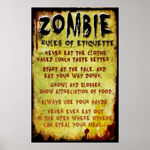 Affiches Etiquette de Zombie