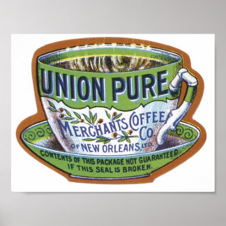 Affiches Étiquette du café Union Pure Merchant