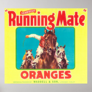 Affiches Étiquette Mate OrangeLindsay, CA