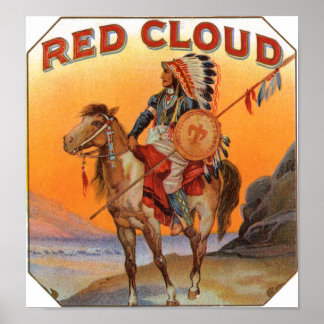 Affiches Étiquette rouge nuage Cigar