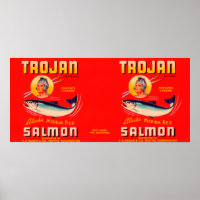 Étiquette Saumon de marque Trojan - Rouge