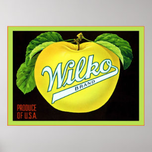 Affiches Étiquette vintage de caisse de fruit