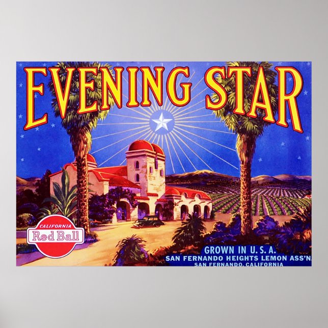 Affiches Étiquette vintage Fruit (Devant)