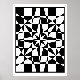 Affiches étoile noire et blanche