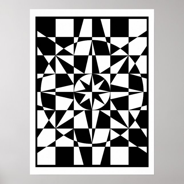 Affiches étoile noire et blanche (Devant)