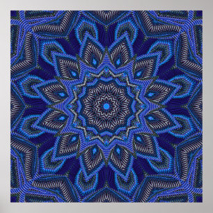 Affiches Étoile rayonnante bleu clair